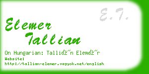 elemer tallian business card